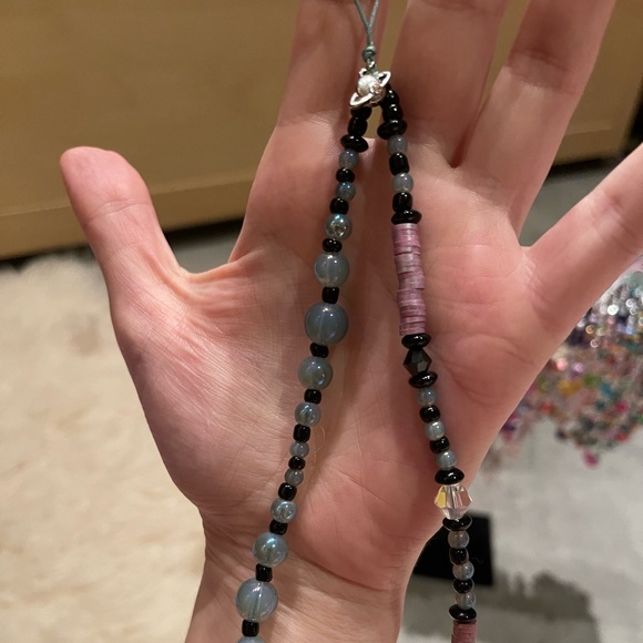 Phone String!! Beautiful Blue Shift Glass Beads & Swarovski Theme! - Picture 6 of 11